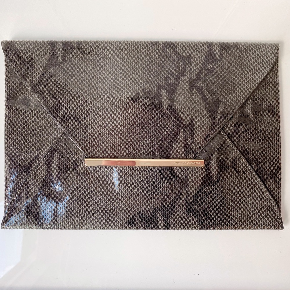 BCBG Max Azria Snakeskin Clutch Black